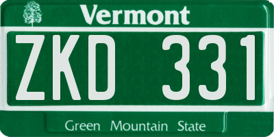 VT license plate ZKD331