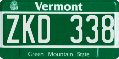 VT license plate ZKD338
