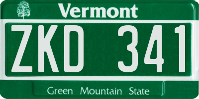 VT license plate ZKD341
