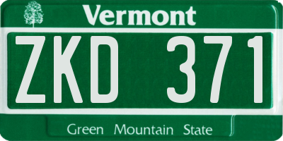 VT license plate ZKD371