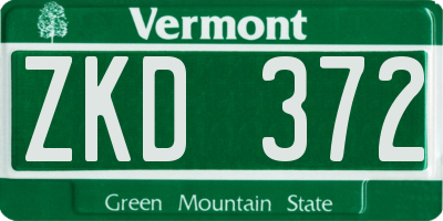 VT license plate ZKD372
