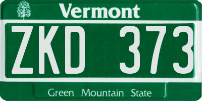 VT license plate ZKD373