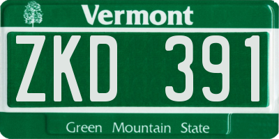 VT license plate ZKD391