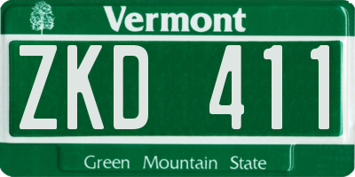 VT license plate ZKD411