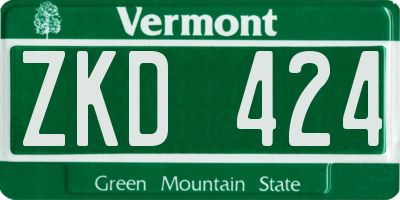 VT license plate ZKD424