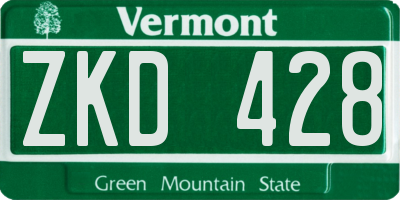 VT license plate ZKD428