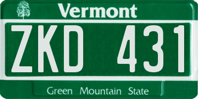 VT license plate ZKD431
