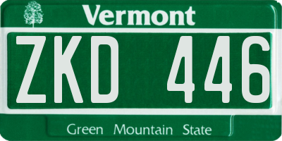 VT license plate ZKD446