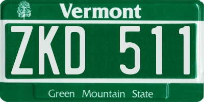 VT license plate ZKD511