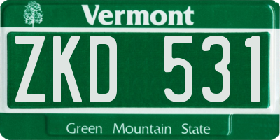 VT license plate ZKD531