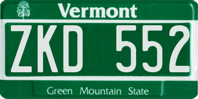 VT license plate ZKD552
