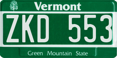 VT license plate ZKD553