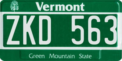 VT license plate ZKD563