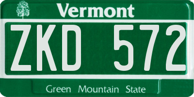 VT license plate ZKD572
