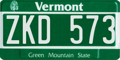 VT license plate ZKD573