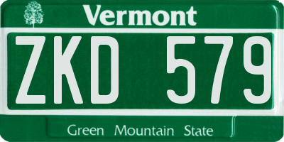 VT license plate ZKD579