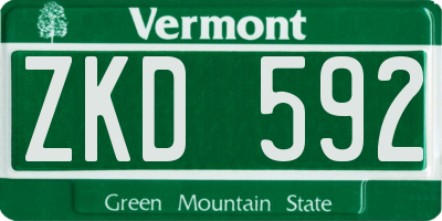 VT license plate ZKD592
