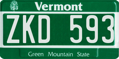 VT license plate ZKD593