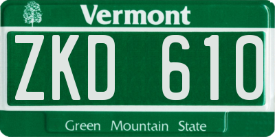 VT license plate ZKD610