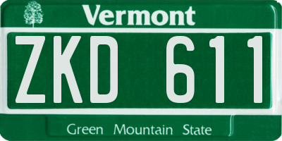 VT license plate ZKD611