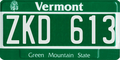 VT license plate ZKD613