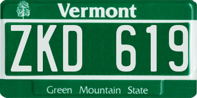 VT license plate ZKD619