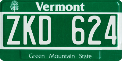 VT license plate ZKD624