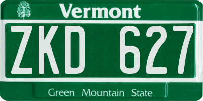 VT license plate ZKD627
