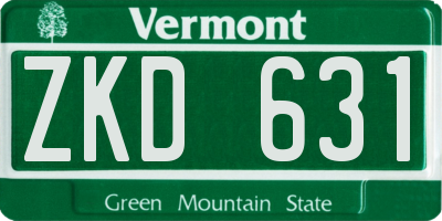 VT license plate ZKD631