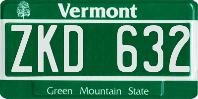 VT license plate ZKD632
