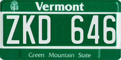 VT license plate ZKD646