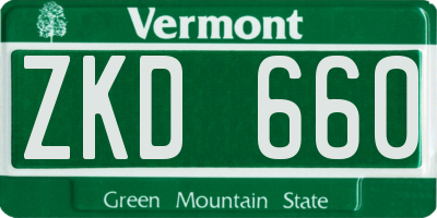 VT license plate ZKD660