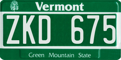 VT license plate ZKD675