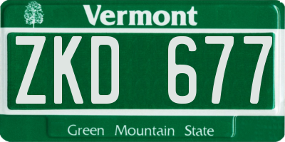 VT license plate ZKD677