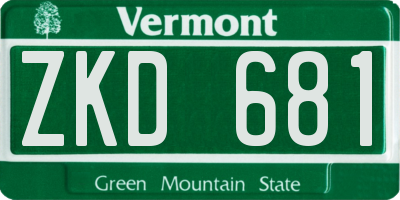 VT license plate ZKD681