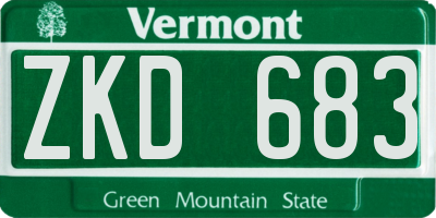 VT license plate ZKD683