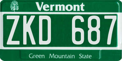 VT license plate ZKD687