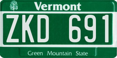 VT license plate ZKD691