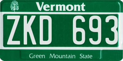 VT license plate ZKD693