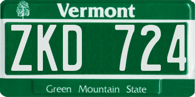VT license plate ZKD724