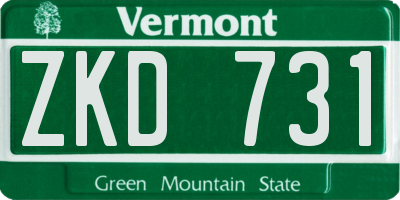 VT license plate ZKD731