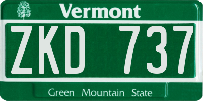VT license plate ZKD737