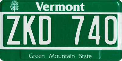 VT license plate ZKD740