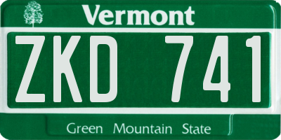 VT license plate ZKD741