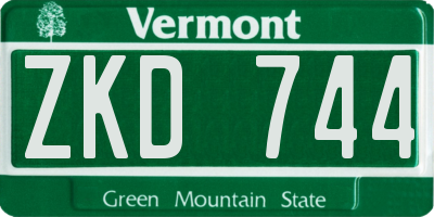 VT license plate ZKD744