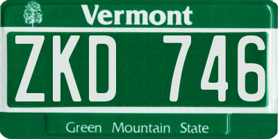 VT license plate ZKD746