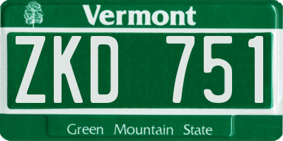 VT license plate ZKD751