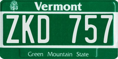 VT license plate ZKD757