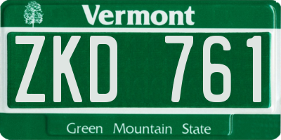 VT license plate ZKD761