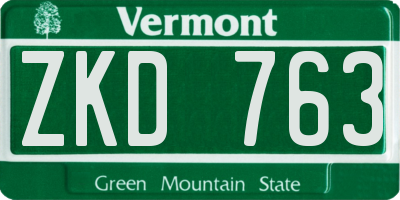 VT license plate ZKD763
